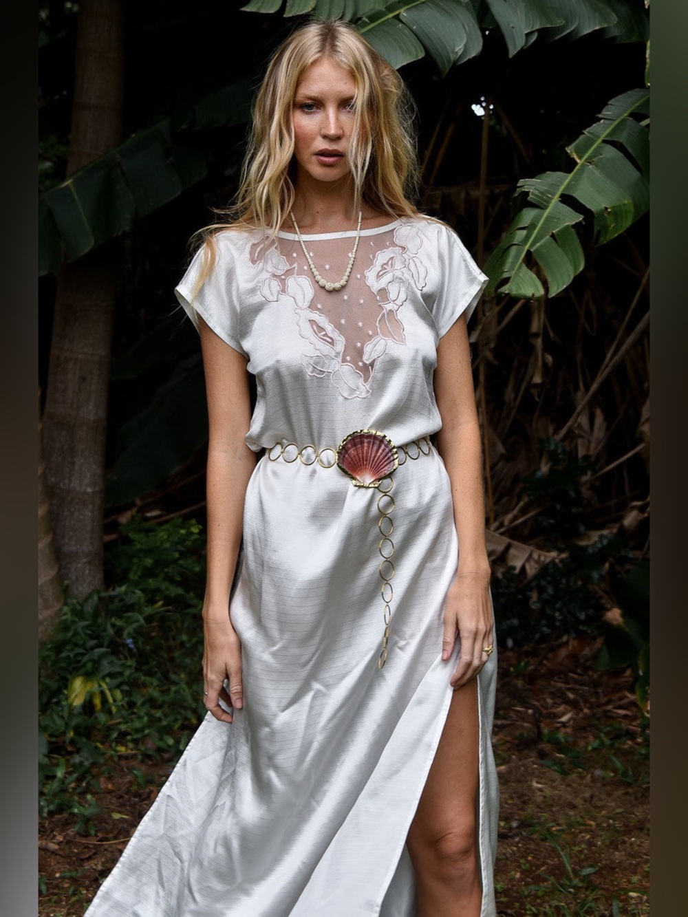 Chasing Unicorns City Of Angels Silk And Appliqué Maxi Dress XL